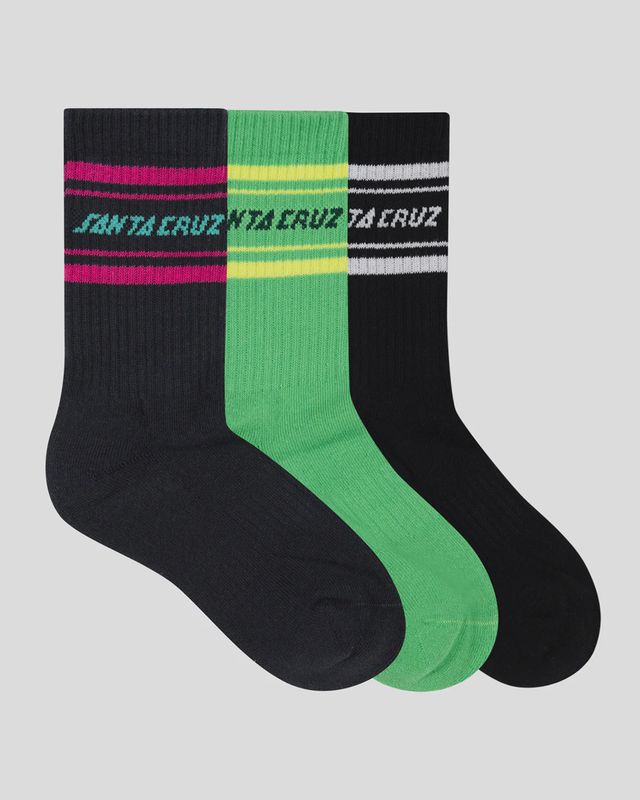 MULTI SPLIT STRIP CREW SOCK 3 PACK