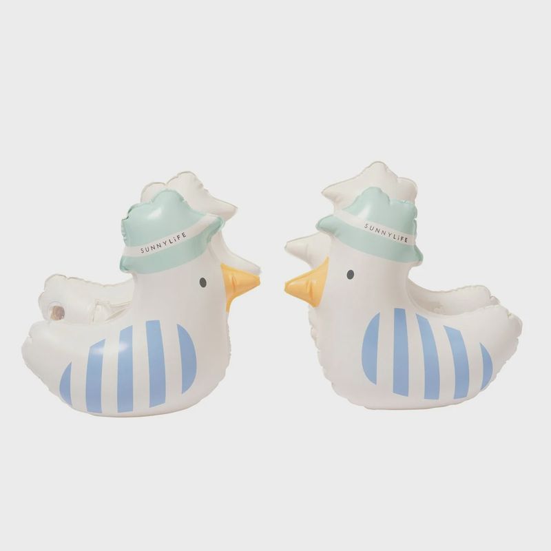 KIDS INFLATABLE ARM BANDS SAMMY THE SEAGULL BLUE STRIPE