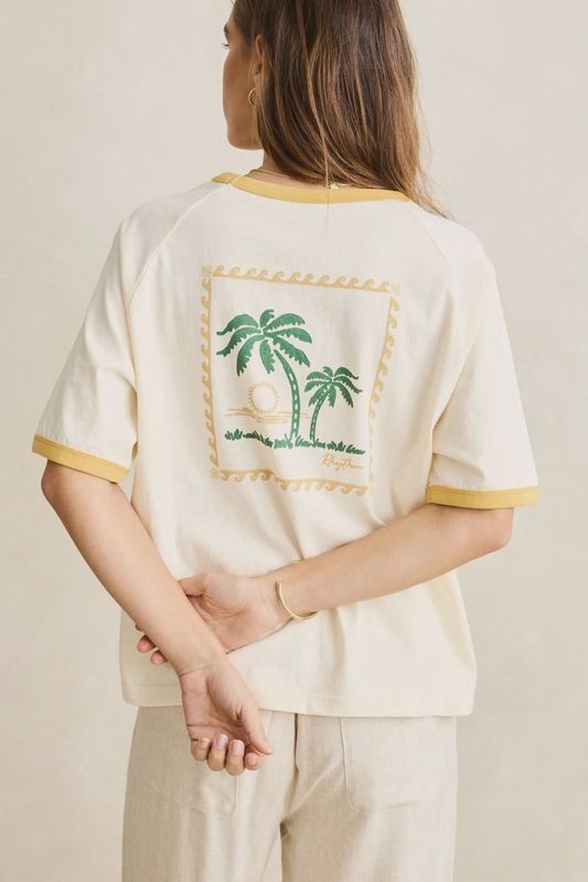 SUNSET PALM RINGER TEE