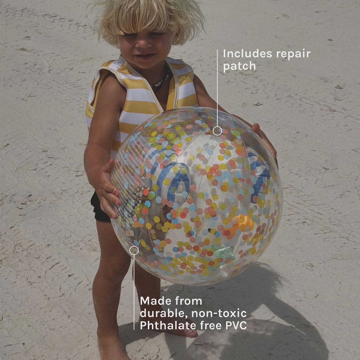 3D INFLATABLE BEACH BALL SAMMY THE SEAGULL BLUE STRIPE