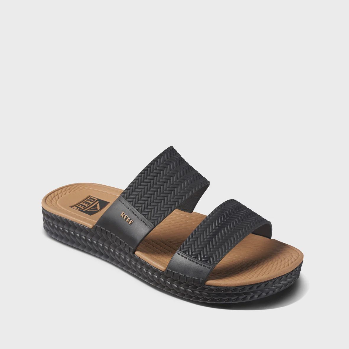 Reef Water Vista Slide Black/Tan, Size: 9