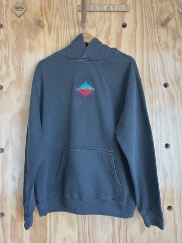 Retro Embroidered Black Hoodie, Size: XS