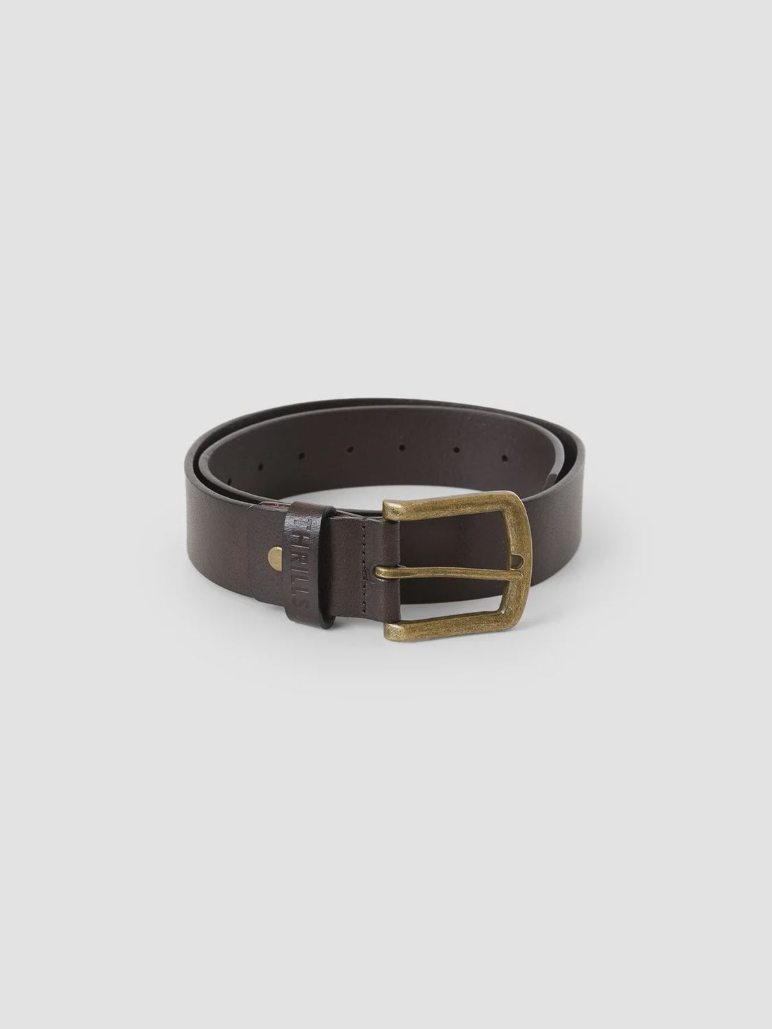 Thrills Leather Belt - Brown, Size: S-M