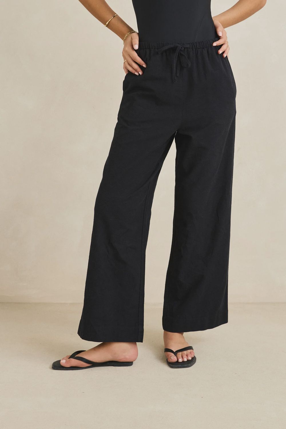 Classic Drawstring Pants, Colour: Black, Size: 6/XS