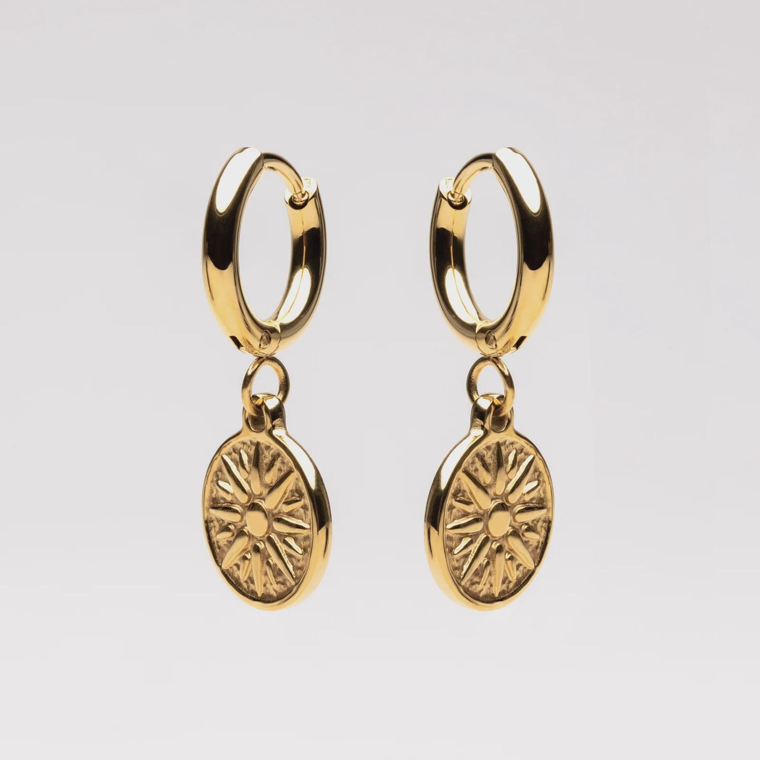 Golden Sun Earrings, Colour: Gold