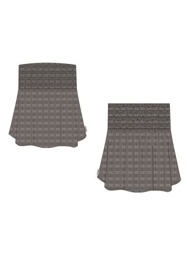 Mina Shadow - Recycled Strapless Top - Stone Check, Size: XS