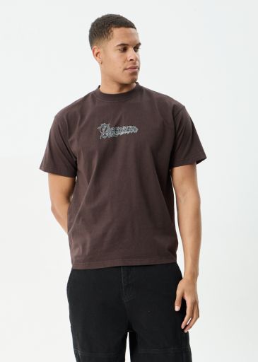 Labyrinth - Recycled Boxy Tee - Washed Coffee, Size: XS