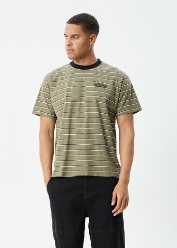 Altitude - Recycled Boxy Fit Tee - Stone Stripe, Size: XS