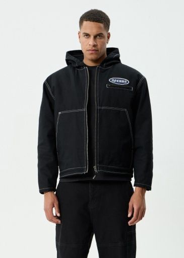 Supply - Recycled Workwear Hooded Jacket - Stone Black