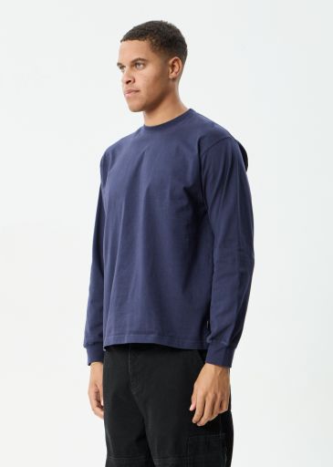 Genesis - Recycled Boxy Long Sleeve Tee - Washed Deep Sea