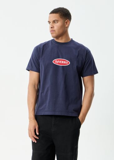 Supply - Recycled Retro Fit Tee - Washed Deep Sea, Size: XS