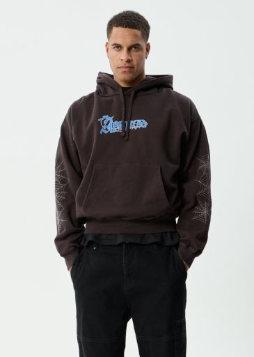 Labyrinth - Recycled Boxy Pull On Hood - Washed Coffee, Size: XS