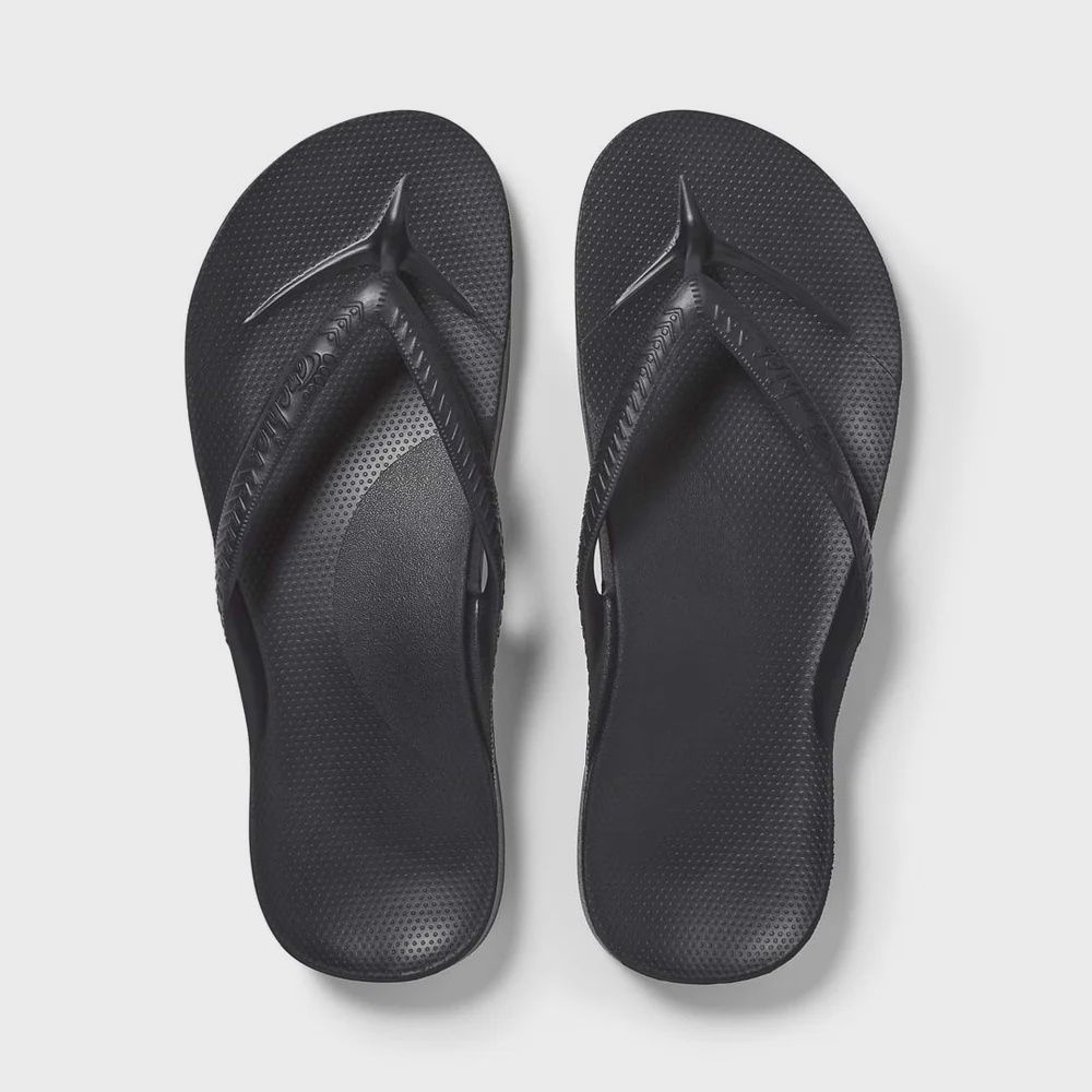 Black Arched Support thongs -Kids, Size: 9K