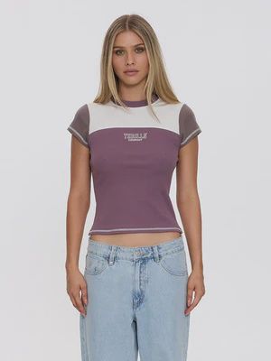 Break Point Panelled Club Tee - Vintage Mauve