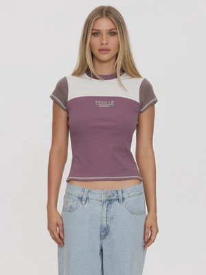 Break Point Panelled Club Tee - Vintage Mauve