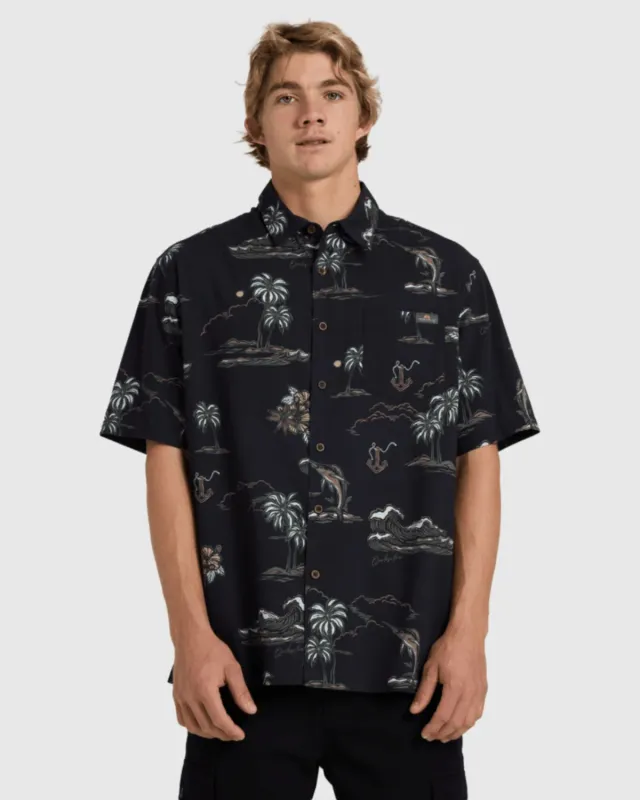 OCEAN WOVEN TOP-BLACK