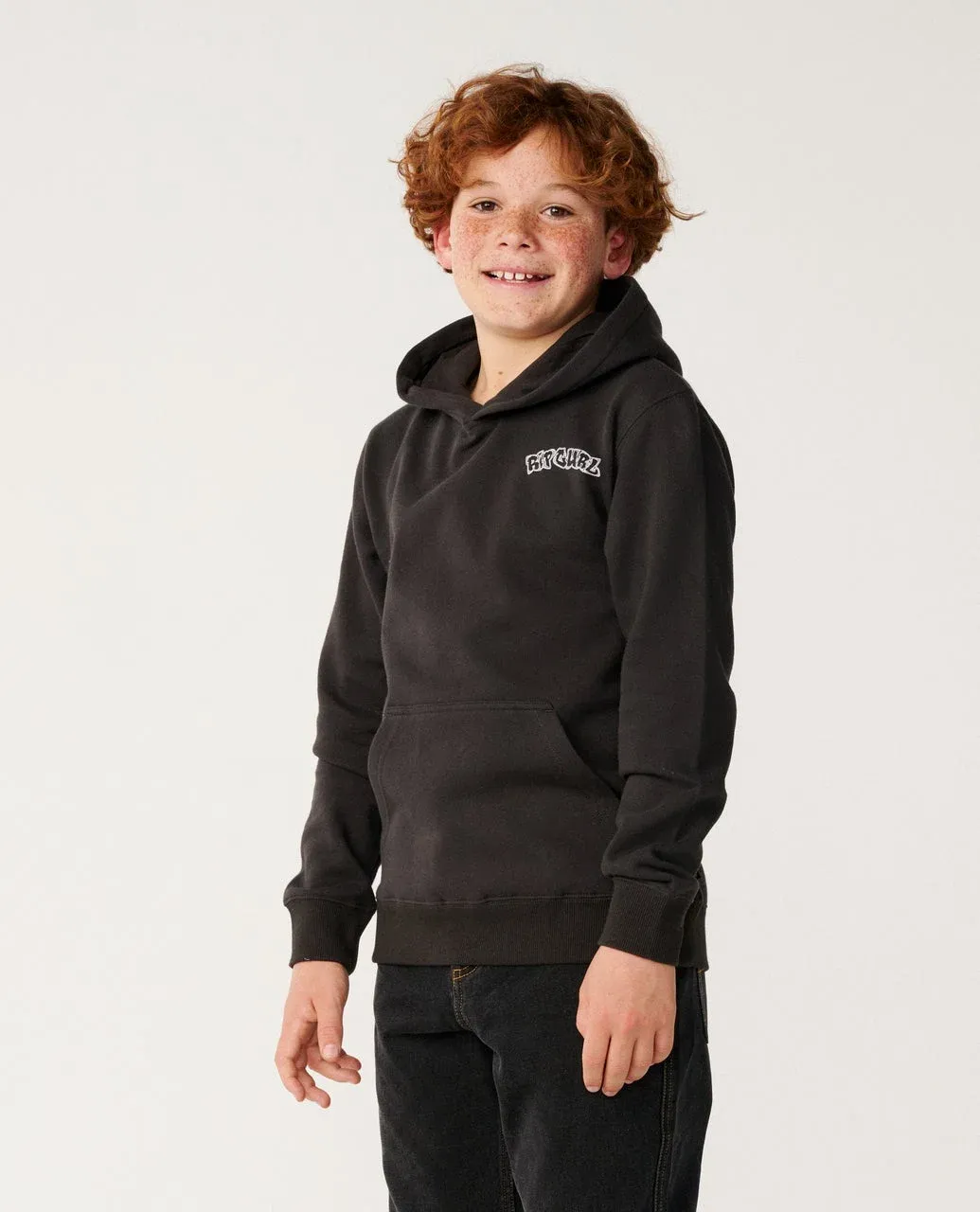 SURF SHACK ART HOOD-Washed Black, Size: 8