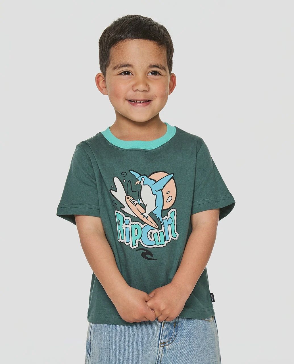 Paddle Out Art Tee Boy - Muted Green, Size: 1-2