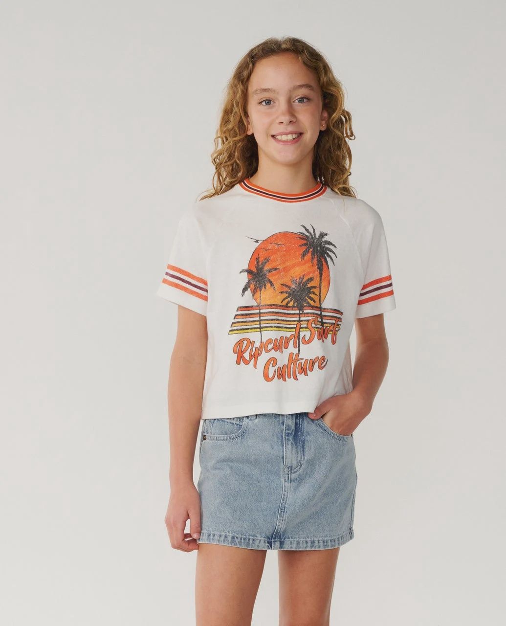 SURF CULTURE CROP TEE-GIRL, Size: 8