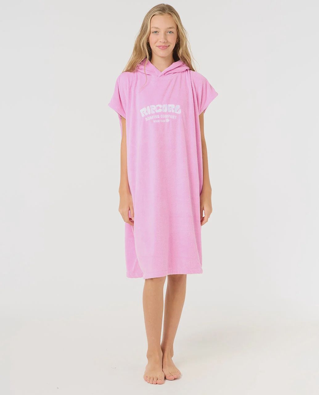 CLASSIC SURF HOODED TOWEL-GIRL, Colour: Pink, Size: S