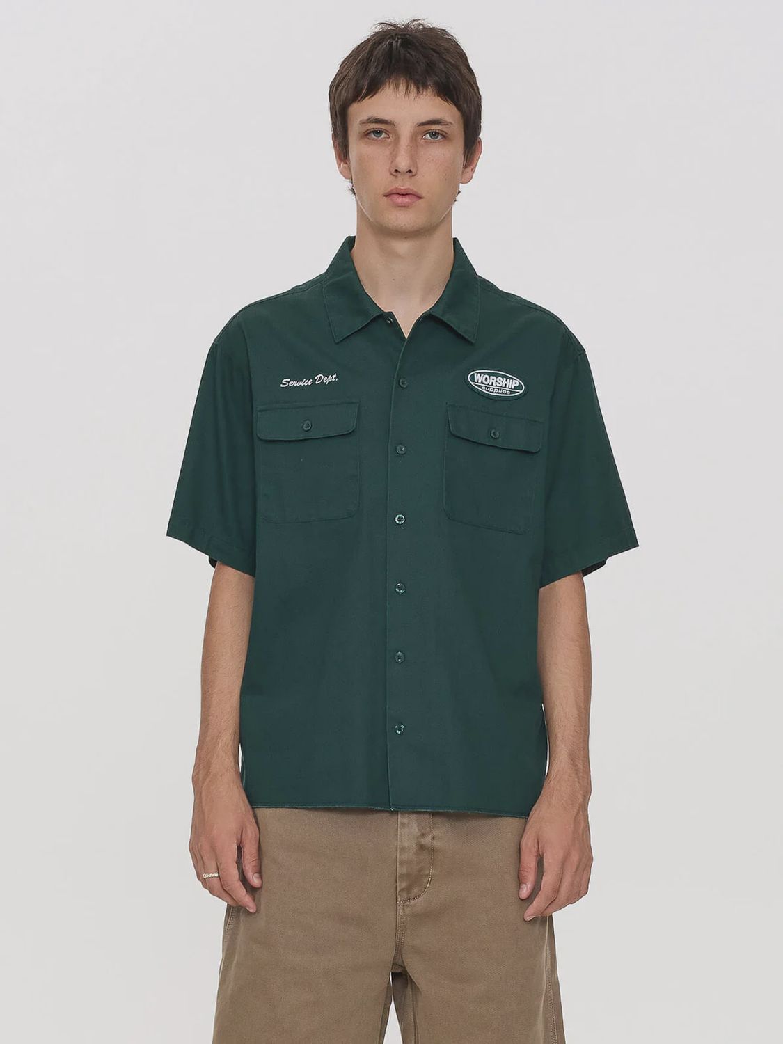 Department Short Sleeve Workshirt - Hunter Green