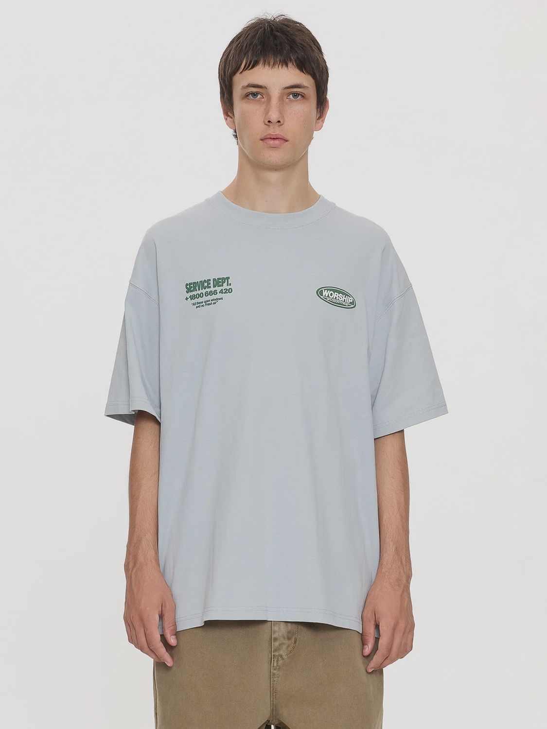 Department Oversize Cropped Tee - Lunar Grey