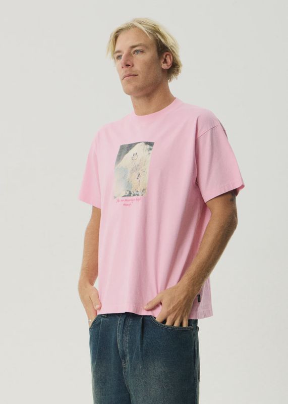 Too High - Heavyweight Boxy Tee - Vintage Pink