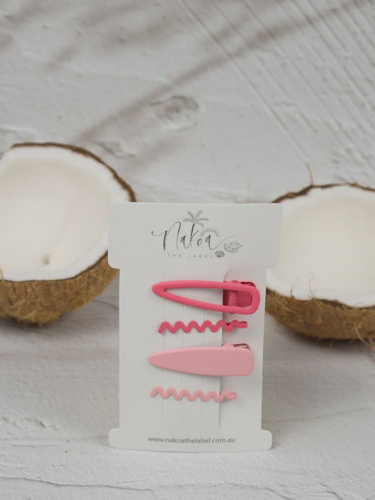 Hair Clip - Set of 4 - Squiggles - Fairy Floss