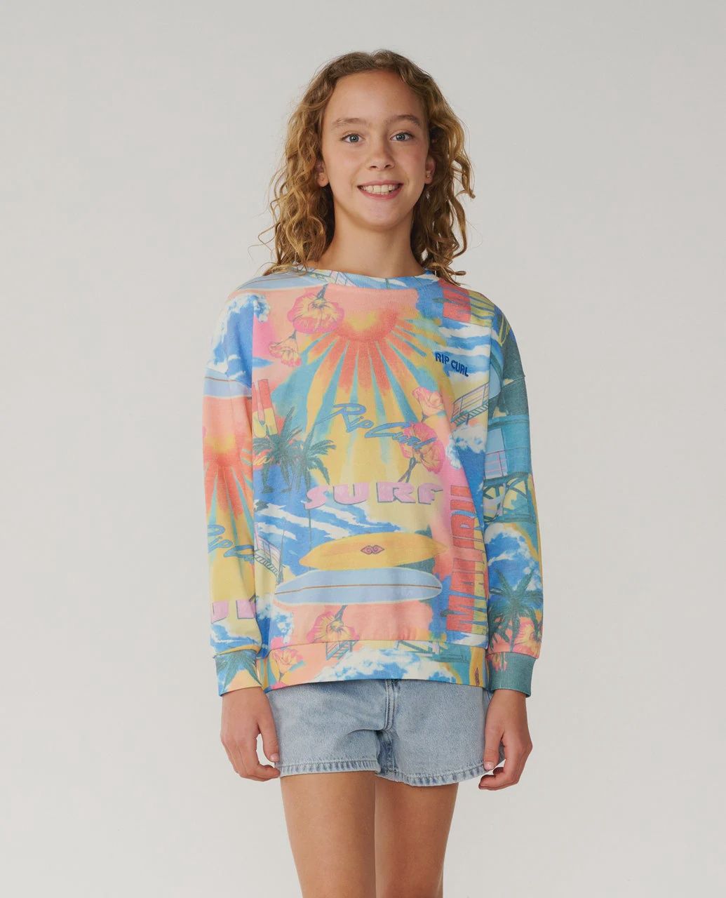 SURF SIDE RELAXED CREW-GIRL, Size: 8