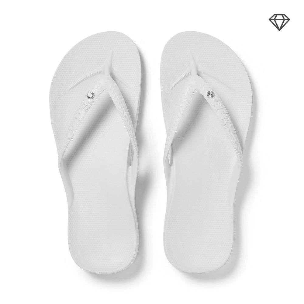 Crystal White Arch Support Thongs