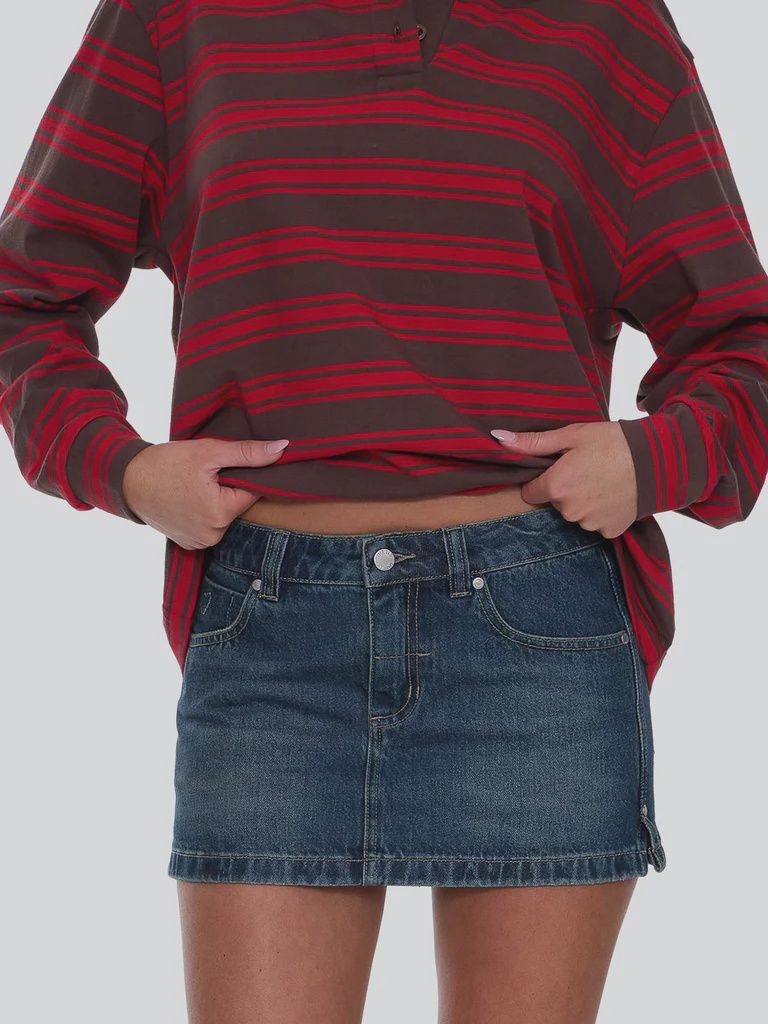 Ramona Mid Rise Micro Killer Skirt - Teal Blue Used