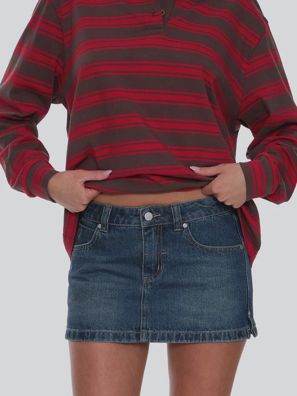 Ramona Mid Rise Micro Killer Skirt - Teal Blue Used