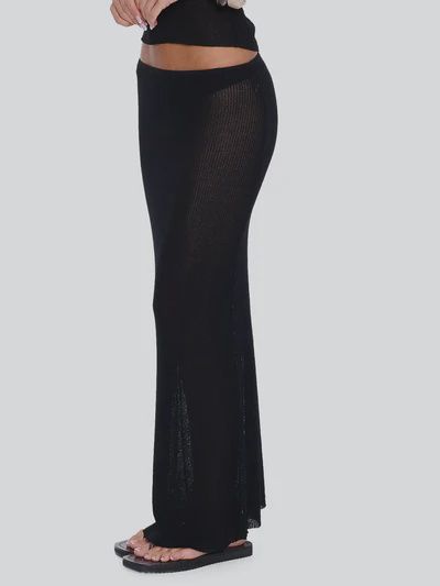 Dissolve My Mind Knit Maxi Skirt - Black