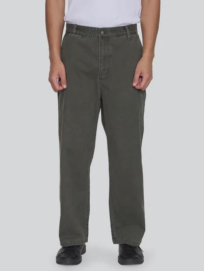 Stagger Big Slacker Cropped Pant - Oil Green