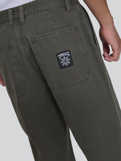 Stagger Big Slacker Cropped Pant - Oil Green, Size: 30