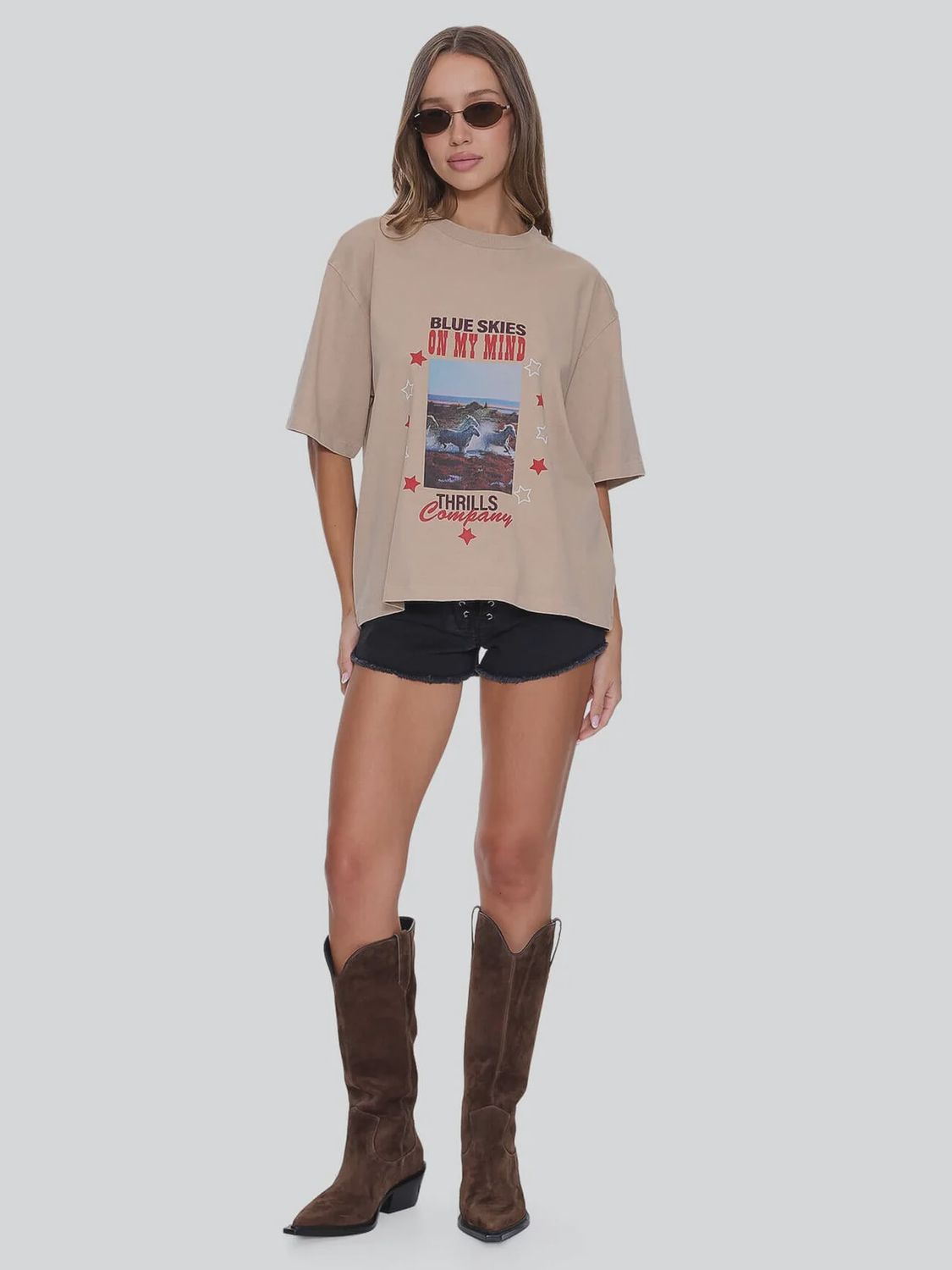 On My Mind Square Tee - Stone