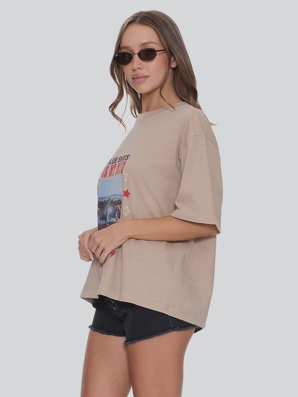 On My Mind Square Tee - Stone