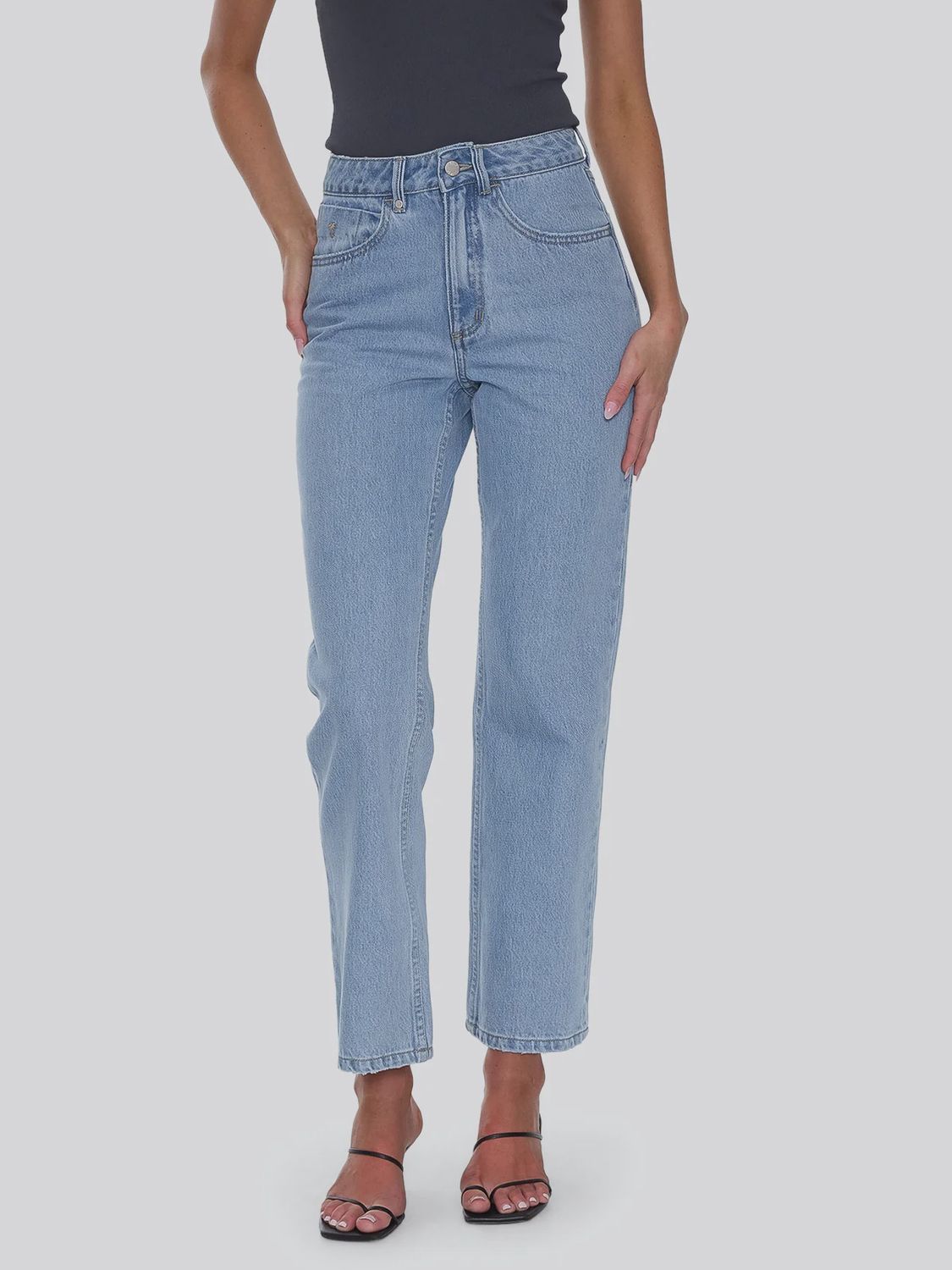 Stevie High Rise Straight Jean - Ageless Blue