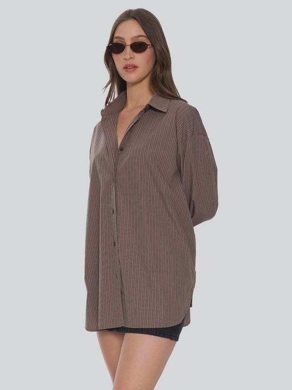 Brentwood Stripe Oversized Shirt - Falcon