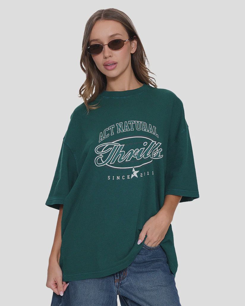 Standard Issue Waffle Oversized Tee - Varsity Green