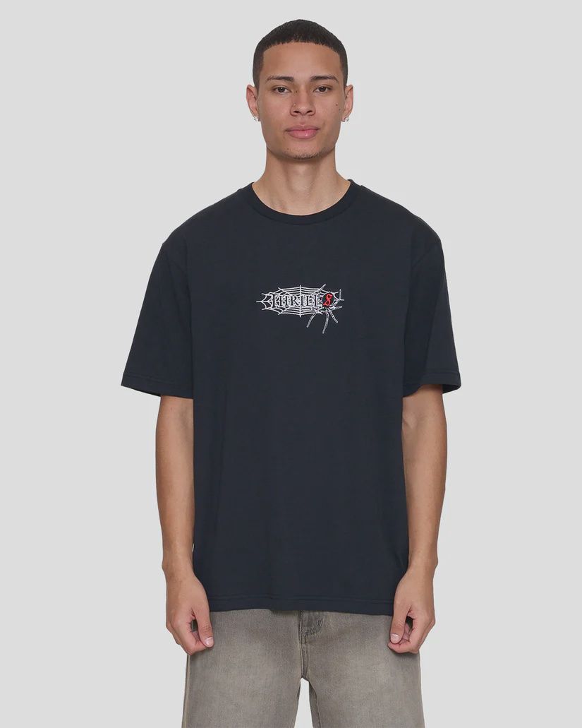 Web Of Deceit Oversize Fit Tee - Washed Black