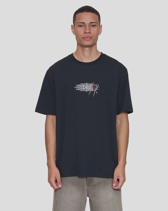 Web Of Deceit Oversize Fit Tee - Washed Black