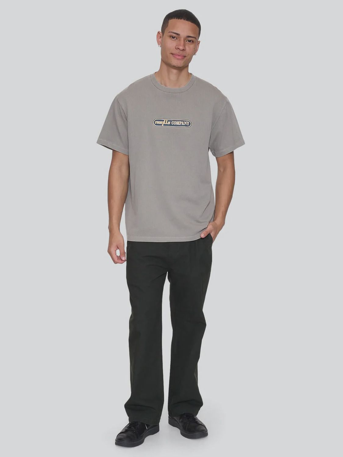 Paradise Falling Embro Merch Fit Tee - Fog