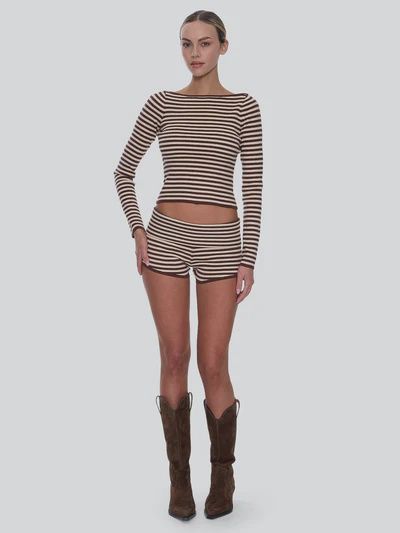 Walker Knit Long Sleeve Top - Butter Cream Stripe