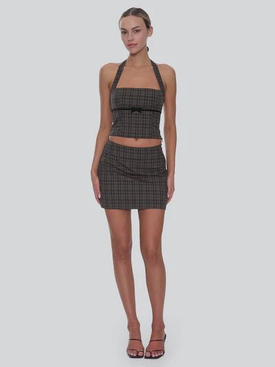 Devyn Check Mini Skirt - Tarmac