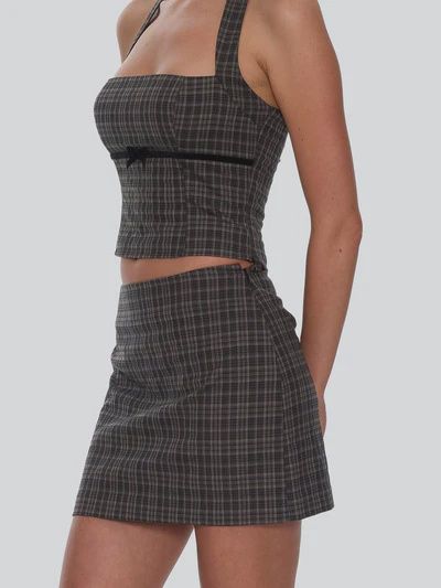 Devyn Check Mini Skirt - Tarmac