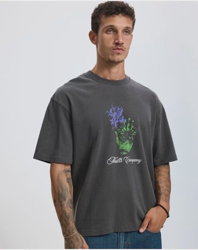 Reentry Box Fit Oversize Cropped Tee - Dark Merch Black