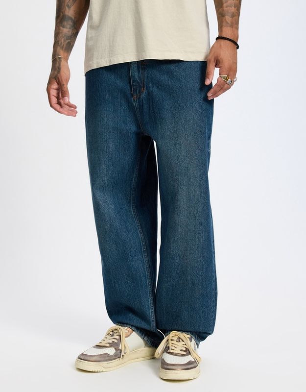 Slacker Relaxed Denim Jean - Teal Blue