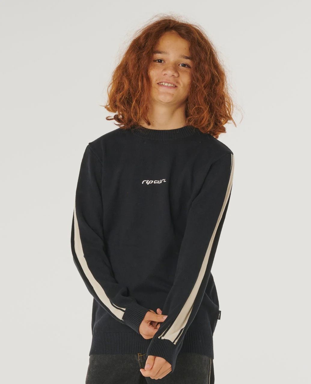 INNER VISIONS STRIPE KNIT CREW, Size: 8