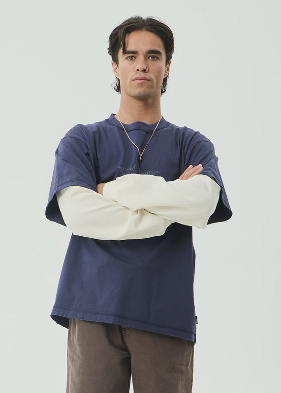 Chains- Heavyweight Layered Waffle Long Sleeve Tee
